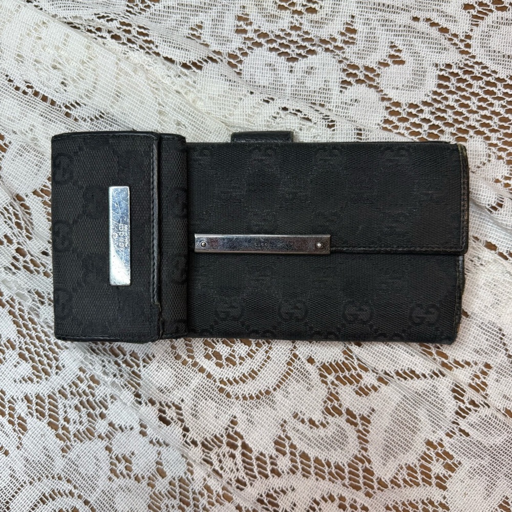 Gucci Black Monogram Wallet and Key Holder Set - Picture 2 of 12